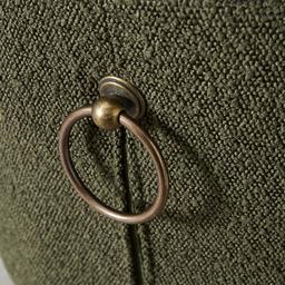 Quinn Olive Green Boucle Bar Stool - Brass Colour Legs