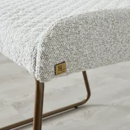 Quinn Cream Boucle Dining Chair - Brass Colour Legs