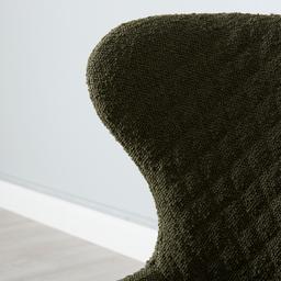 Quinn Olive Green Boucle Dining Chair  - Brass Colour Legs