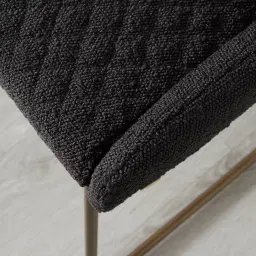 Quinn Charcoal Boucle Dining Chair - Brass Colour Legs