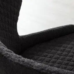 Quinn Charcoal Boucle Dining Chair - Brass Colour Legs
