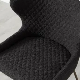 Quinn Charcoal Boucle Dining Chair - Brass Colour Legs