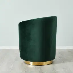 Reina Asymmetrical Pine Green Velvet Chair - Right Apex