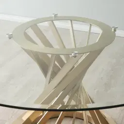 Louisa Brushed Gold Dining Table 