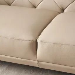 Regal Taupe Leather 3-Seater Sofa 