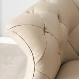 Regal Taupe Leather 3-Seater Sofa 