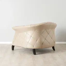 Regal Taupe Leather Single Seat Sofa