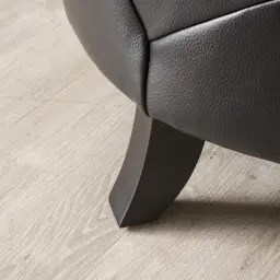 Regal Black Leather Single Seat Sofa