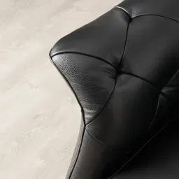 Regal Black Leather Single Seat Sofa