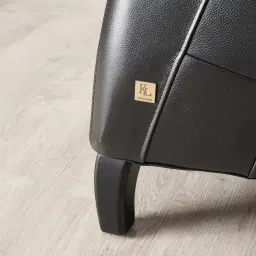 Regal Black Leather Single Seat Sofa