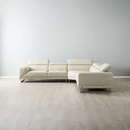 Fortitude II Cream Leather Corner Lounge 