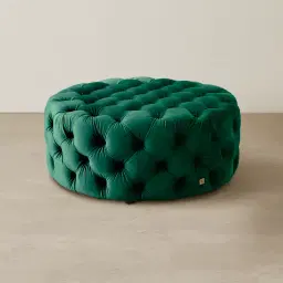 Kelly Emerald Green Velvet Ottoman