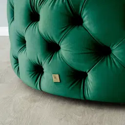 Kelly Emerald Green Velvet Ottoman