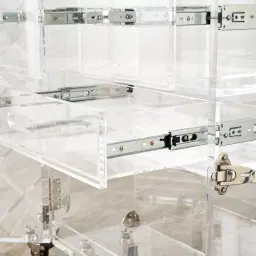 Acrylic King Wine Display Cabinet - Clear with Silver Stainless steel Accent