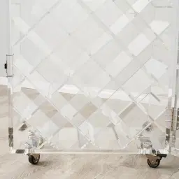 Acrylic King Wine Display Cabinet - Clear with Silver Stainless steel Accent
