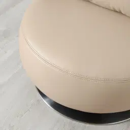 Vermont Almond Cream Leather Swivel Chair