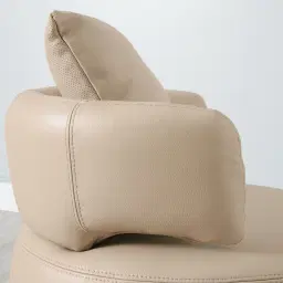 Vermont Almond Cream Leather Swivel Chair