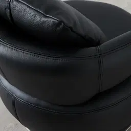 Vermont Black Leather Swivel Chair