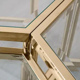 Hexagonal Side Table 35cm - Gold