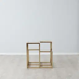 Geometric II Champagne Gold Side Table 