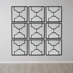 Tessellated Black Square Mirror 