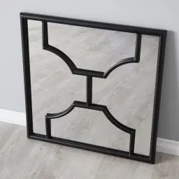 Tessellated Black Square Mirror 