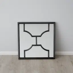Tessellated Black Square Mirror 