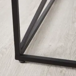 Laila Glass Console - Black Iron Frame