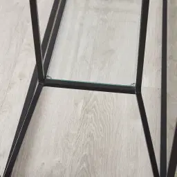 Laila Glass Console - Black Iron Frame