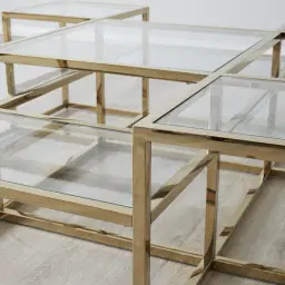 Geometric II Champagne Gold Coffee Table 