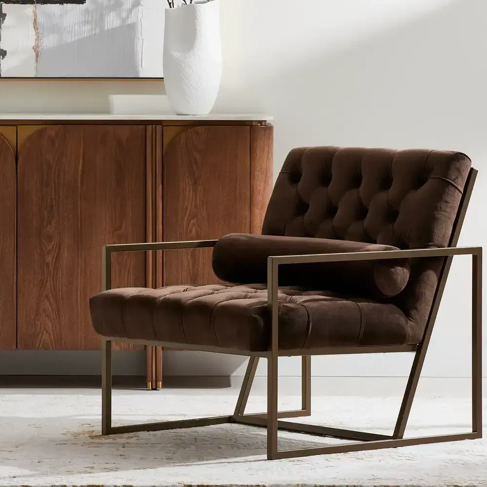 Elliot Chocolate Velvet Occasional Chair 