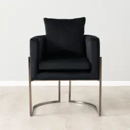 Cynthia Chair II  - Black with Black Nickel Base 