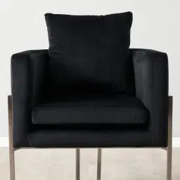 Cynthia Chair II  - Black with Black Nickel Base 