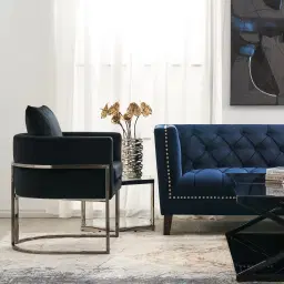Cynthia Chair II  - Black with Black Nickel Base 