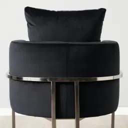 Cynthia Chair II  - Black with Black Nickel Base 