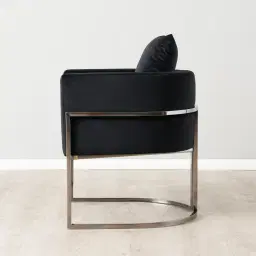 Cynthia Chair II  - Black with Black Nickel Base 