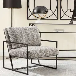 Callum Obsidian Charcoal Boucle Occasional Chair 