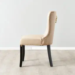 Viktor Cream Vegan Leather Dining Chair - Lionhead Pull