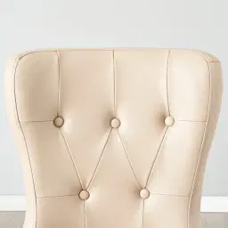 Viktor Cream Vegan Leather Dining Chair - Lionhead Pull