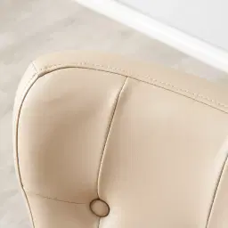 Viktor Cream Vegan Leather Dining Chair - Lionhead Pull