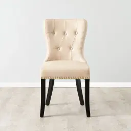 Viktor Cream Vegan Leather Dining Chair - Lionhead Pull