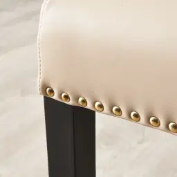 Viktor Cream Vegan Leather Dining Chair - Lionhead Pull