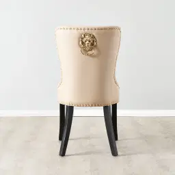 Viktor Cream Vegan Leather Dining Chair - Lionhead Pull