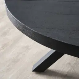 Emmett Black Mango Wood Round Dining Table 