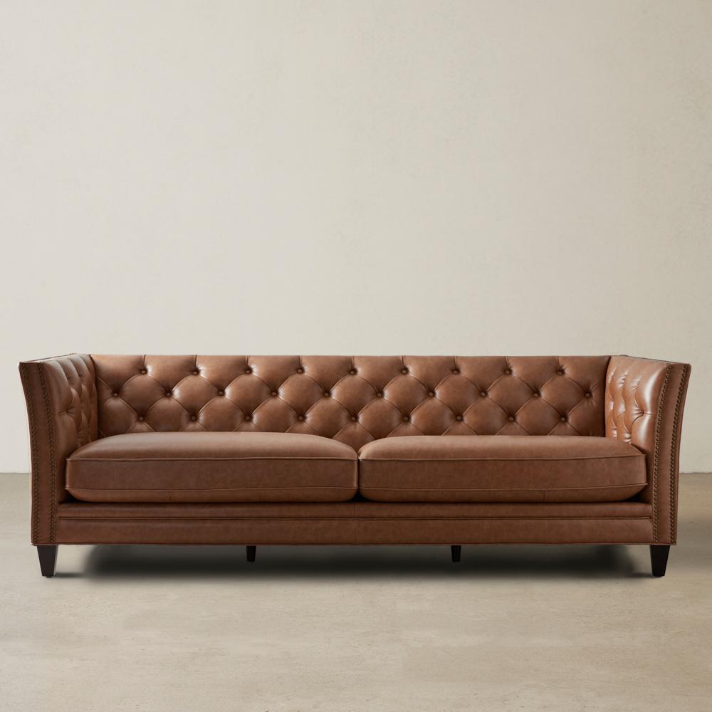 Russell Vintage Tan Leather 3-Seater Sofa