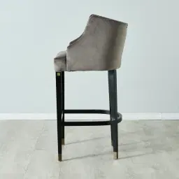 Simone Mushroom Velvet Bar Stool - Silver Accessories