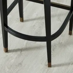 Simone Black Velvet Bar Stool - Silver Accessories