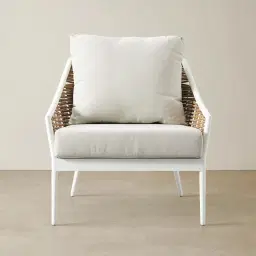 Lucia Cream Outdoor Chair - White Frame