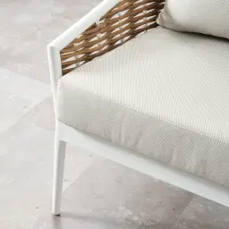 Lucia Cream Outdoor Chair - White Frame