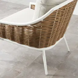 Lucia Cream Outdoor Chair - White Frame